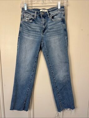 Willow & Root Everyday Straight Jeans 26x26 Raw Hem Medium‎ Wash EUC